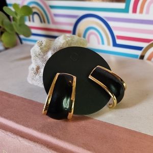 80's Black and Gold Earrings